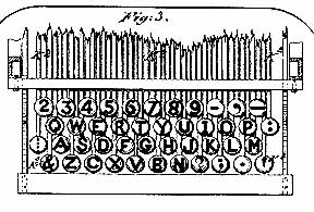 from the original patent of a typewriter with QUERTY layout