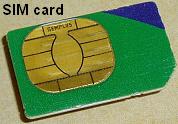 A SIM card for a cell phone